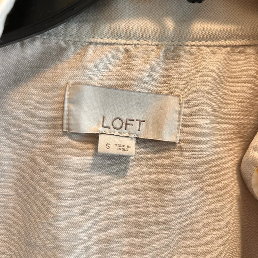 LOFT Light Neutral Button-Front Jacket - Picture 3 of 3